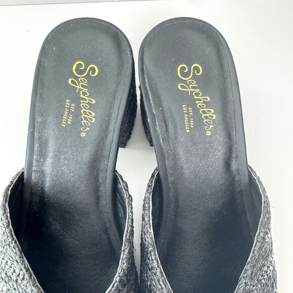 Seychelles Women Adapt Raffia Heeled Sandals Size 7 Minimal Classic Beachy Black - Picture 7 of 10